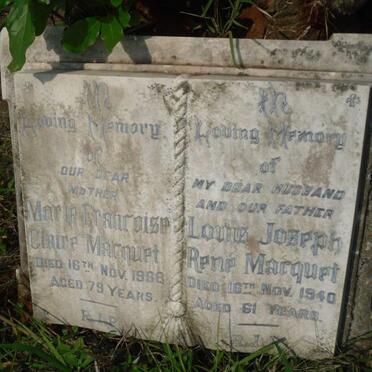 MARQUET Louis Joseph Rene -1940 &amp; Marie Francoise Claire -1968
