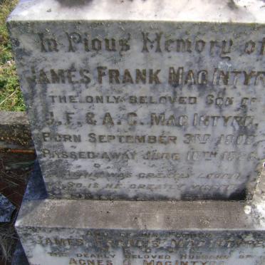 Mac INTYRE James Francis -1934 :: Mac INTYRE James Frank 1903-1926