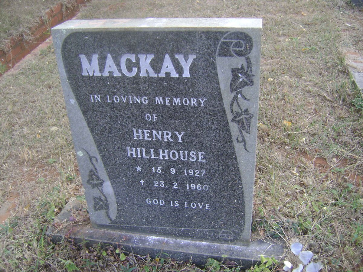 MACKAY Henry Hillhouse 1927-1960