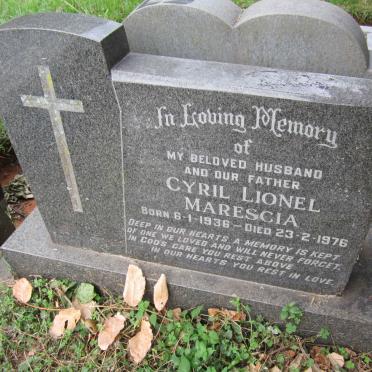 MARESCIA Cyril Lionel 1936-1976