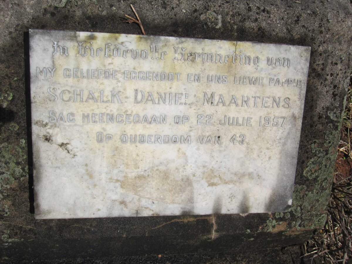 MAARTENS Schalk Daniel -1957