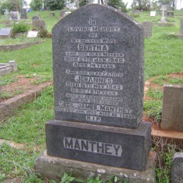 MANTHEY Johannes -1942 &amp; Bertha -1940 :: MANTHEY Cecil James -1959