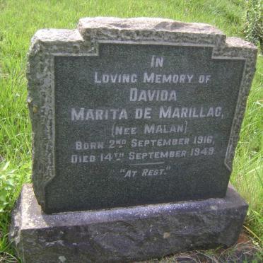 MARILLAC Davida Marita, de nee MALAN 1916-1949