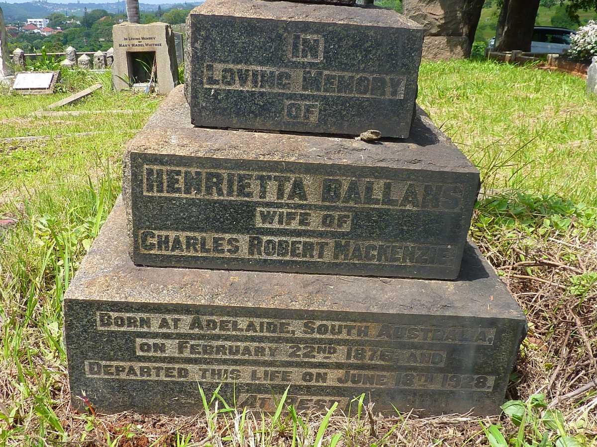 MACKENZIE Henrietta Ballans 1876-1928