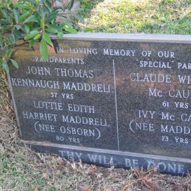 MADDRELL John Thomas Kennaugh &amp; Lottie Edith Harriet OSBORN :: Mc CAULL Claude William &amp; Ivy MADDRELL
