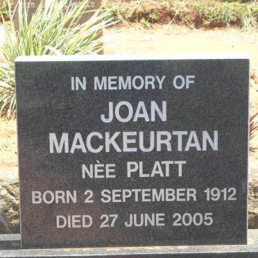 MACKEURTAN Joan nee PLATT 1912-2005