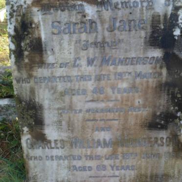 MANDERSON Charles William -1938 &amp; Sarah Jane -1924