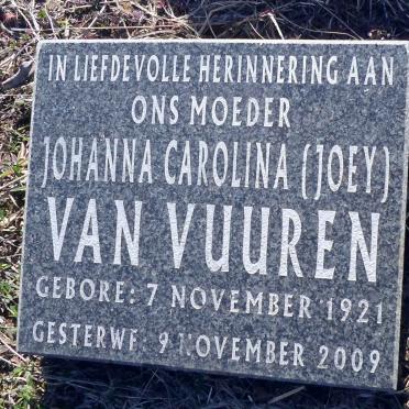 VUUREN Johanna Carolina, van 1921-2009