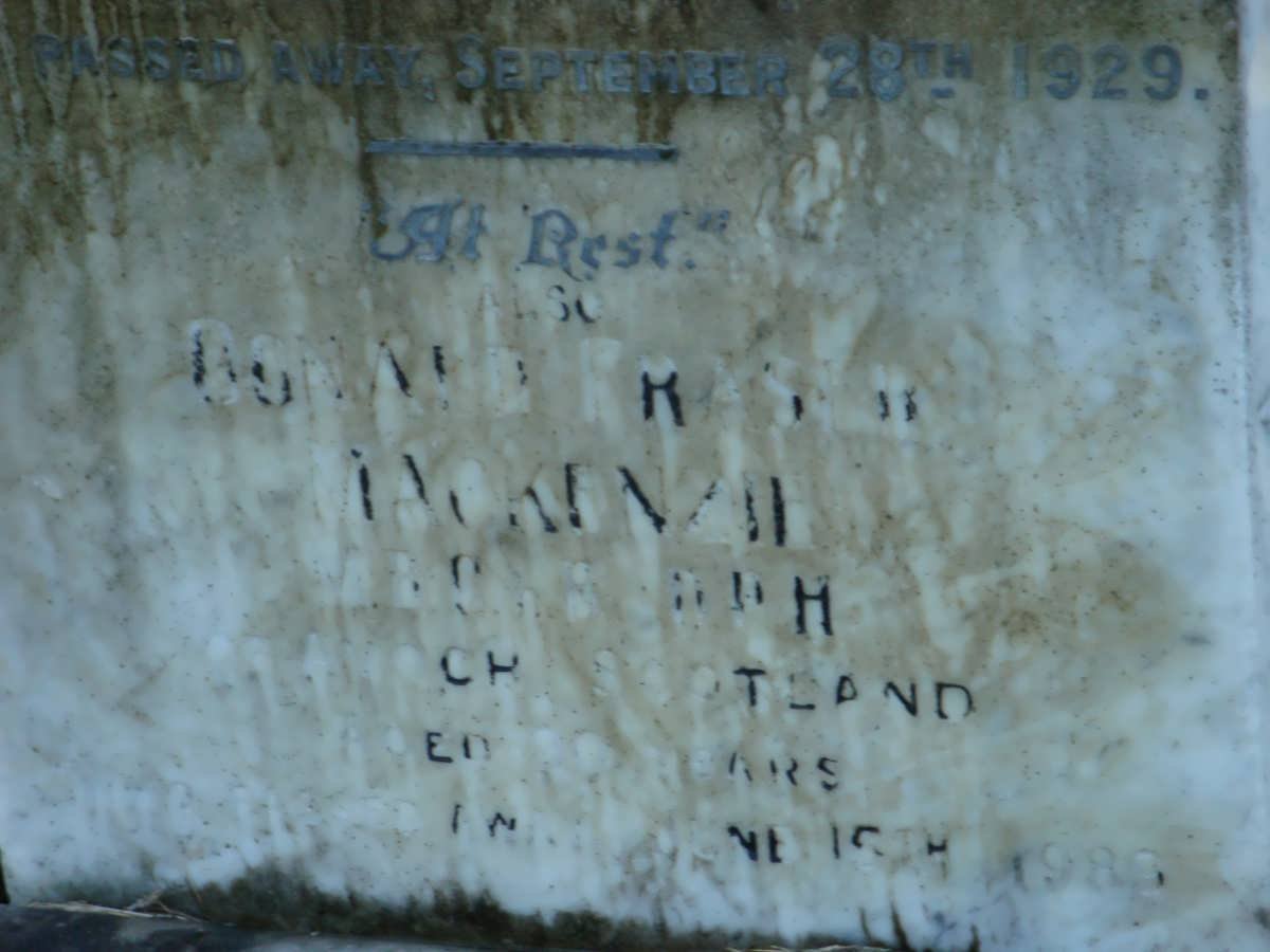 MACKENZIE Donald Fraser -1989