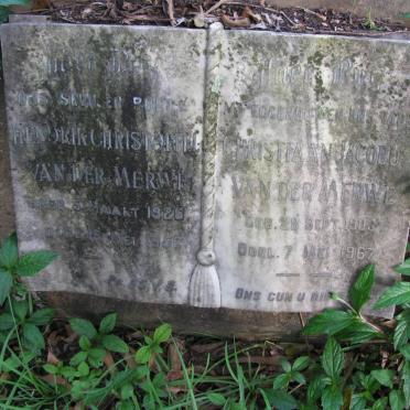 MERWE Christiaan Jacobus, van der 1903-1967 :: VAN DER MERWE Hendrik Christoffel 1926-1952
