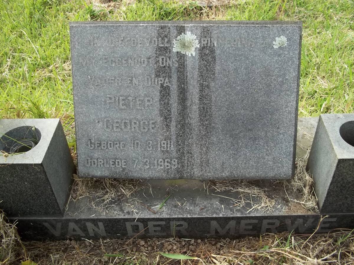 MERWE Pieter George, van der 1911-1969