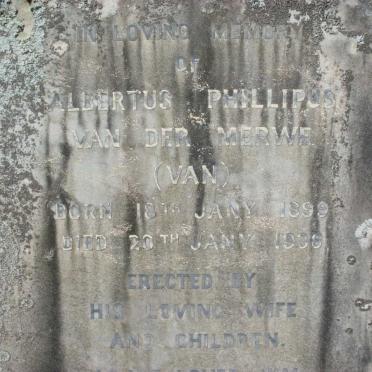 MERWE Albertus Phillipus, van der 1899-1938 &amp; Frances Susanna 1907-1976