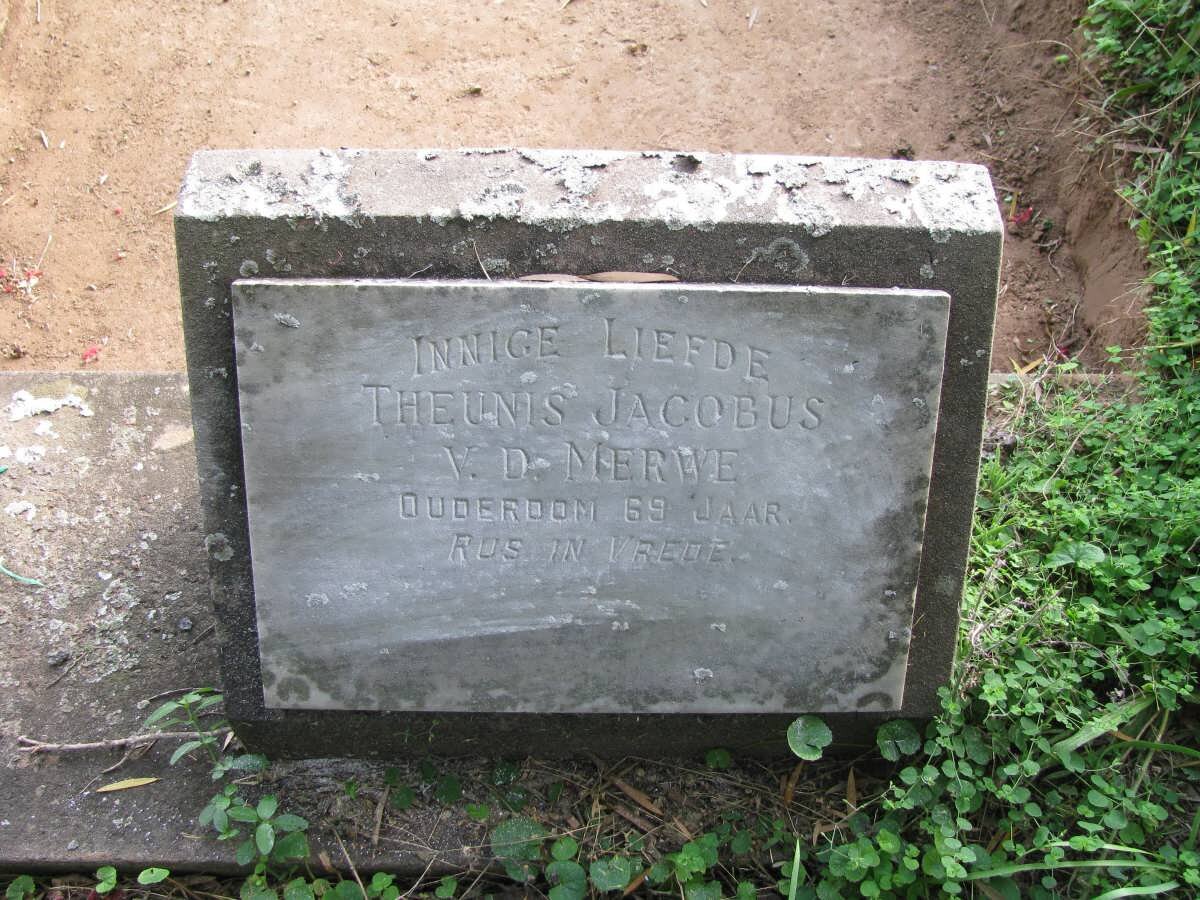MERWE Theunis Jacobus, v.d. -1954