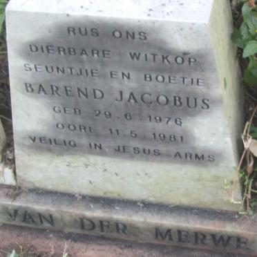MERWE Barend Jacobus, van der 1976-1981