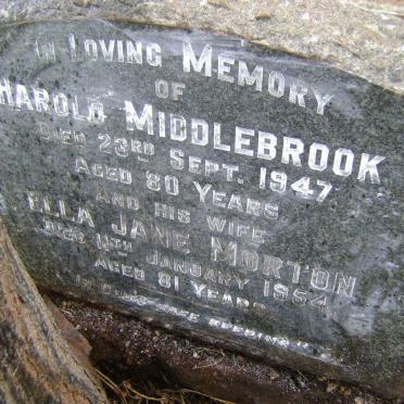 MIDDLEBROOK Harold -1947 &amp; Ella Jane MORTON -1954