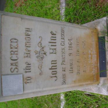 MILNE John 1864-1921 &amp; Sarah -1929