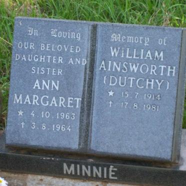 MINNIE William Ainsworth 1914-1981 :: MINNIE Ann Margaret 1963-1964 :: MINNIE Lara Beth 1997-1997
