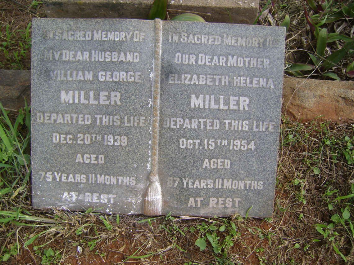 MILLER William George -1939 &amp; Elizabeth Helena -1954