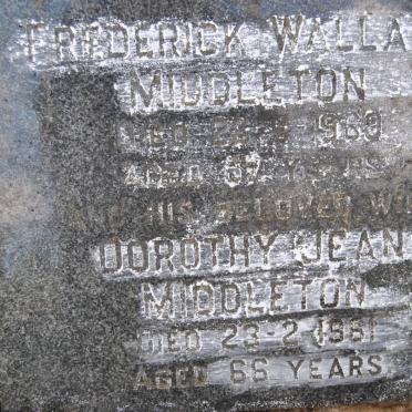 MIDDLETON Frederick Wallace 1960 &amp; Dorothy Jean -1961