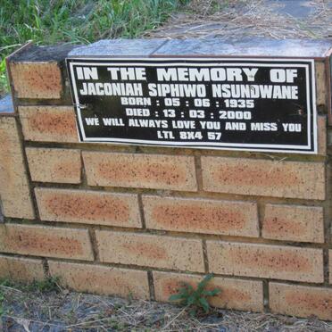 NSUNDWANE Jaconiah Siphiwo 1935-2000