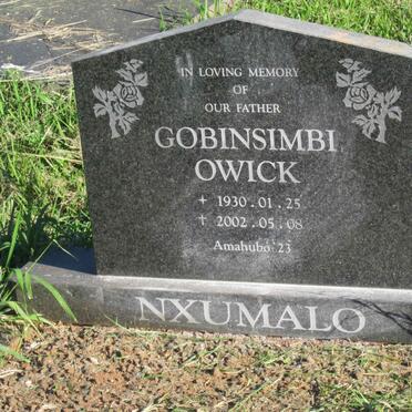 NXUMALO Gobinsimbi Owick 1930-2002