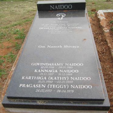 NAIDOO Devarajh 1948-2017 :: NAIDOO Govindasamy 1918-1983 :: NAIDOO Kannaga 1927-1989