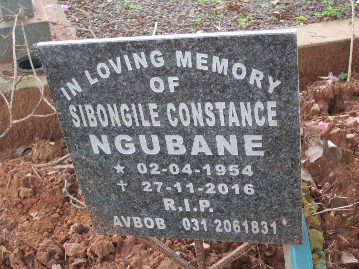 NGUBANE Sibongile Constance 1954-2016