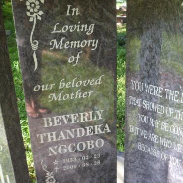 NGCOBO Beverly Thandeka 1953-2009