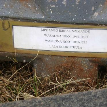 NZIMANDE Mpoampo Isreal 1946-2007