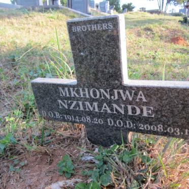 NZIMANDE Mkhonjwa 1914-2008
