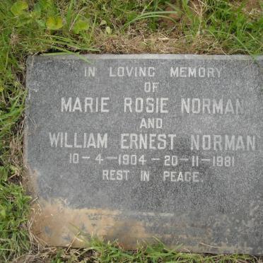 NORMAN William Ernest 1904-1981 &amp; Marie Rosie 