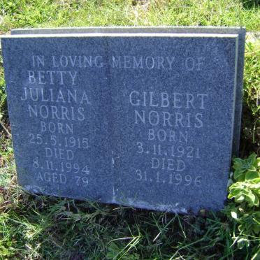 NORRIS Gilbert 1921-1996 &amp; Betty Juliana 1915-1994