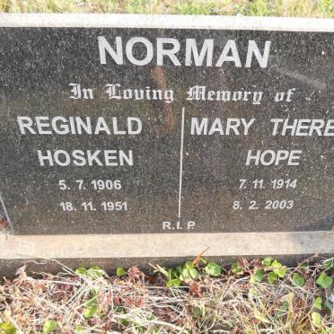 NORMAN Reginald Hosken 1906-1951 &amp; Mary Theresa Hope 1914-2003