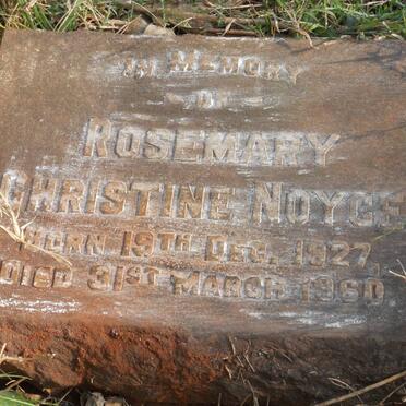 NOYCE Rosemary Christine 1927-1960