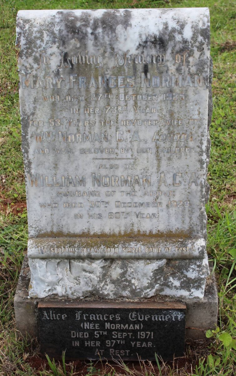 NORMAN William -1928 &amp; Mary Frances -1925 :: EVENNETT Alice Frances nee NORMAN -1971