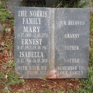 NORRIS Mary 1885-1975 :: NORRIS Ernest 1913-1961 &amp; Isabella 1916-2010