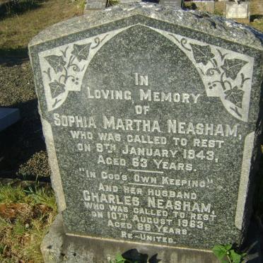NEASHAM Charles -1963 &amp; Sophia Martha -1943