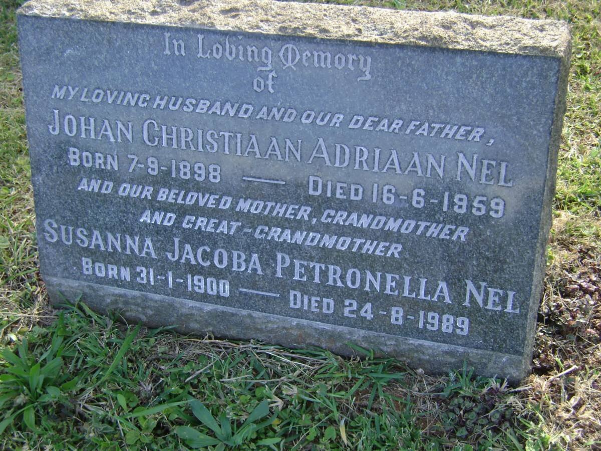 NEL Johan Christiaan Adriaan 1898-1959 &amp; Susanna Jacoba Petronella 1900-1989