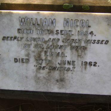 NICOL William -1954 &amp; Emma -1962