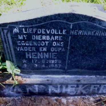 NIEKERK Hennie, van 1929-1987