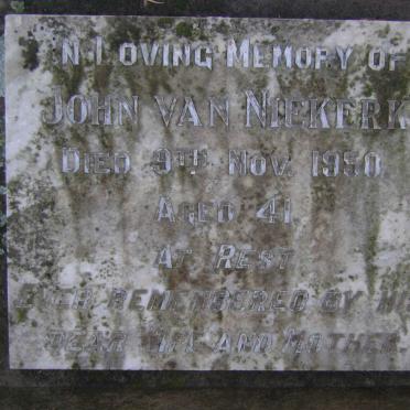 NIEKERK John, van -1950