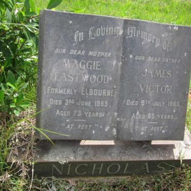 NICHOLAS James Victor -1965 &amp; Maggie Eastwood ELBOURNE -1965