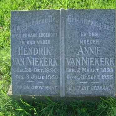 NIEKERK Hendrik, van 1890-1950 &amp; Annie 1893-1955