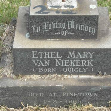 NIEKERK Ethel Mary, van nee QUIGLY -1965