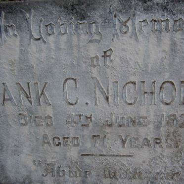 NICHOLSON Frank C. -1931 