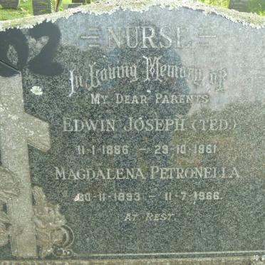 NURSE Edwin Joseph 1886-1961 &amp; Magdalena Petronella 1893-1966