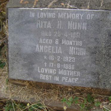 NUNN Angelia 1923-1988 :: NUNN Rita H. -1951