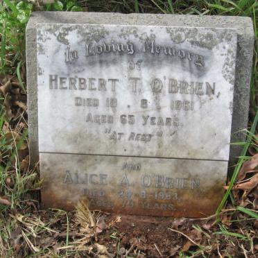 O'BRIEN Herbert T. -1961 &amp; Alice A. -1963
