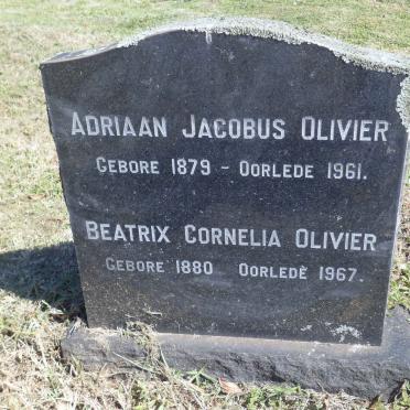 OLIVIER Adriaan Jacobus 1879-1961 &amp; Beatrix Cornelia 1880-1967