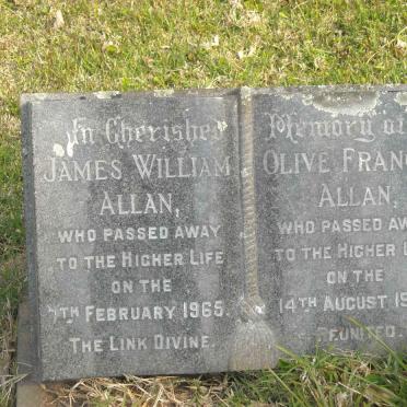 ALLAN James William -1965 &amp; Olive Frances -1980